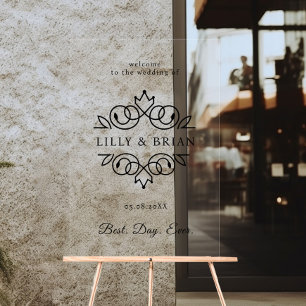 Royal, Elegant, "Best-Day-Ever" Wedding Acrylic Sign