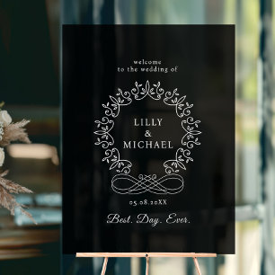 Royal, Elegant, "Best-Day-Ever" Wedding Acrylic Sign