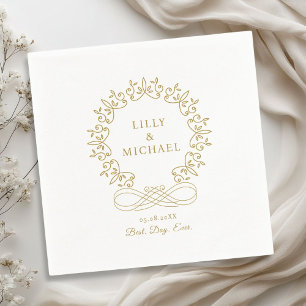 Royal, Elegant, "Best-Day-Ever" Wedding Napkin
