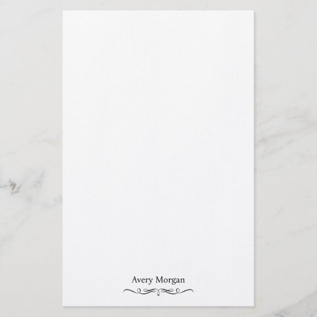 Royal Elegant Luxury Classic Black Personalised Stationery (Front)