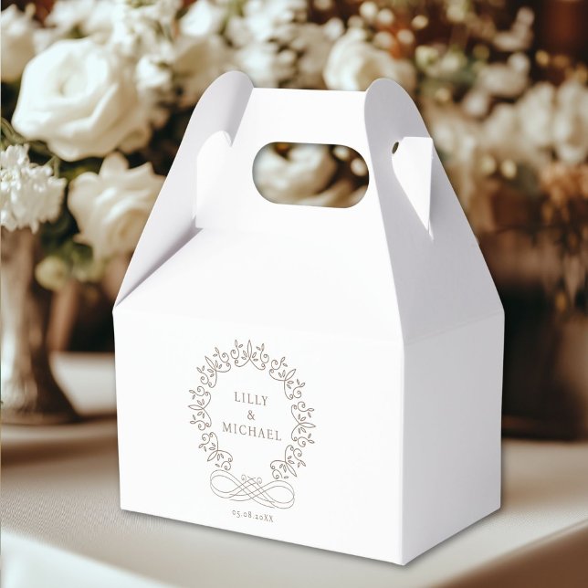 Royal, Elegant,  Wedding Favour Box (Customer-specific, elegant, royal, crest Wedding Favor Boxes with your name & date. Just edit your p)