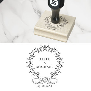 Royal, Elegant, Wedding Rubber Stamp