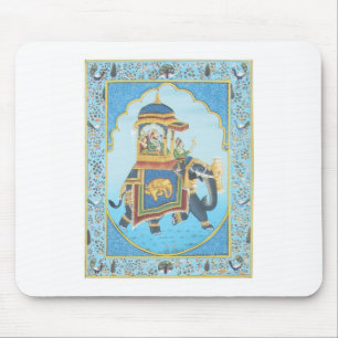ROYAL ELEPHANT RIDE VINTAGE INDIAN ART MOUSE MAT