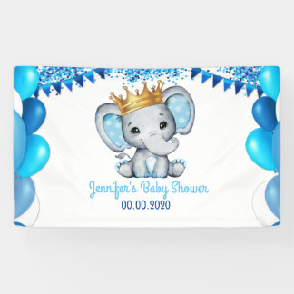 Royal Elephant with Crown Golden Banner Shower