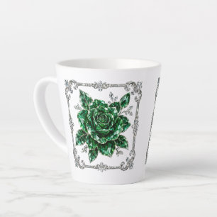 Royal Emerald Crystal Flower collection Latte Mug