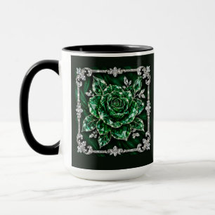 Royal Emerald Crystal Flower collection Mug