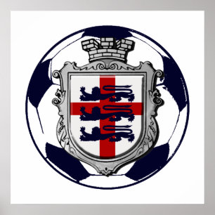 Royal England Soccer ball England flag gifts Poster