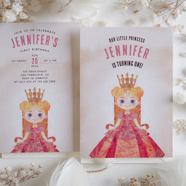 Royal Fairytale First Birthday Invitation (Creator Uploaded)