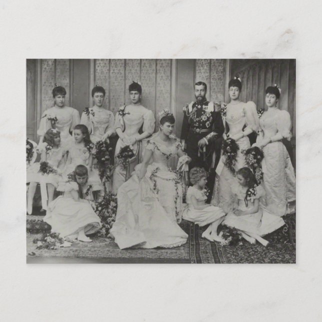 Royal Family England - Wedding Group 1893 Postcard (Front)