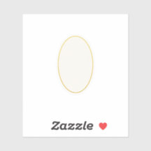 Royal Fine Line Gold Oval Wedding Template Sticker