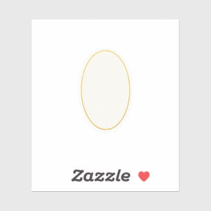 Royal Fine Line Gold Oval Wedding Template Sticker
