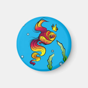 Royal Fish with a Golden Crown Magnet