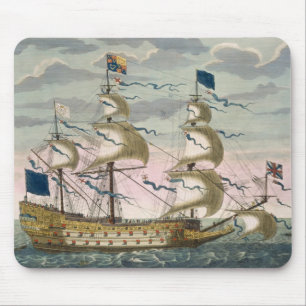 Royal (flagship) of the English fleet, flying the Mouse Mat