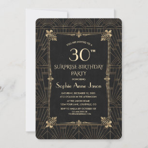 Royal Fleur-de-Lis Art Deco 1920s Birthday Party Invitation