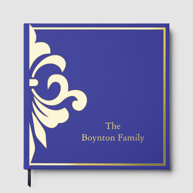 Royal Fleur di Lis foil Scrapbook Photo Album Foil Guest Book (Front)