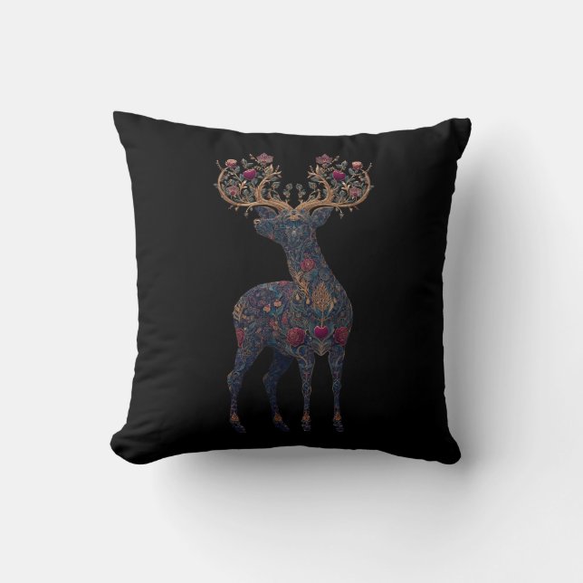 Royal floral cosmic Deer  Cushion (Front)