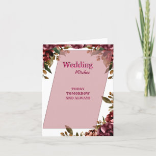 Royal Floral Wedding Greetings Wishing Congrates Thank You Card