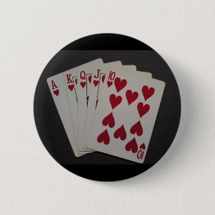 Royal Flush 6 Cm Round Badge