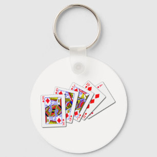 Royal Flush Diamonds Key Ring