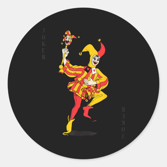 _ Royal Flush Group Costume Playing Card  Classic Round Sticker (Front)