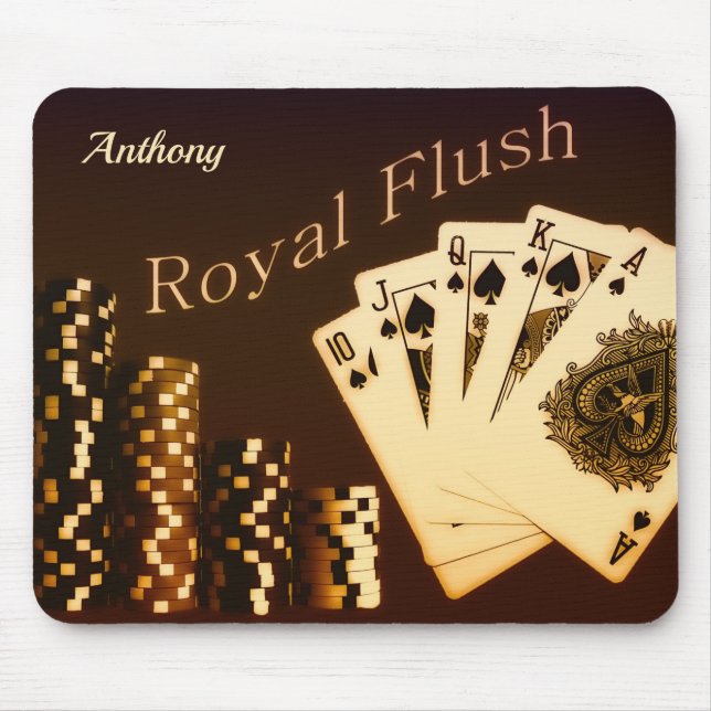 Royal Flush Poker Texas Holdem Mouse Pad (Front)
