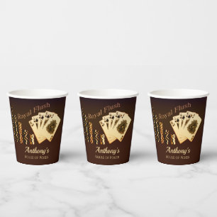 Royal Flush Poker Themed Personalised Paper Cups