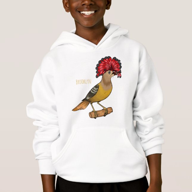 Royal flycatcher bird cartoon illustration (Front)