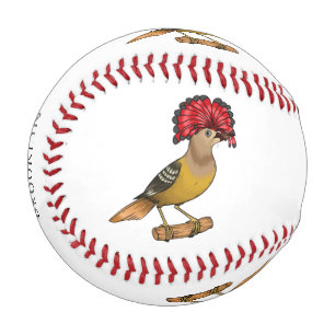 Royal flycatcher bird cartoon illustration  baseball