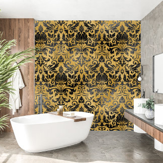 Royal French black and golden baroque Wallpaper