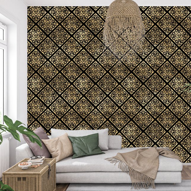 Royal French black and golden Wallpaper (royal french black and gold wallpaper)