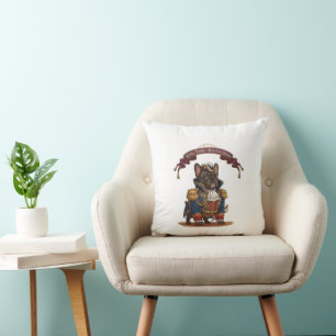 Royal French Bulldog Guard Vintage Dog Art Cushion