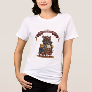 Royal French Bulldog Guard Vintage Dog Art Tri-Blend Shirt