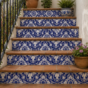Royal Garden Classic Blue Floral Mosaic Tile