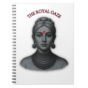 Royal Gaze Indian Queen Minimalist Bold Line Art Notebook