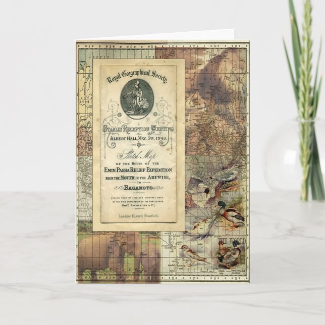 Royal Geographical Society Collage Greeting Card (Front)