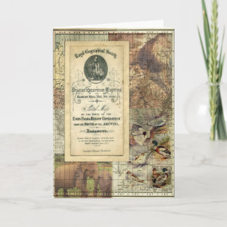 Royal Geographical Society Collage Greeting Card