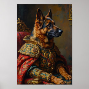 Royal German Shepherd Portrait Poster