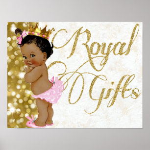 Royal Gifts African Princess Pink and Gold Glitter Poster