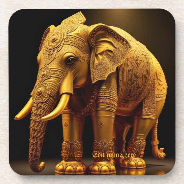 Royal Gilded Elephant Coaster (Front)