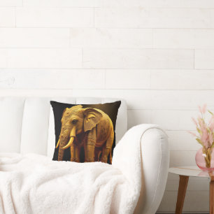 Royal Gilded Elephant Cushion