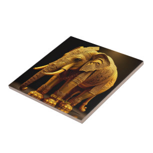 Royal Gilded Elephant Tile