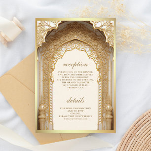 Royal Gold Arch Cream Wedding Enclosure Card