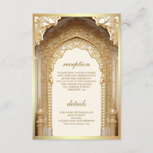 Royal Gold Arch Cream Wedding Enclosure Card