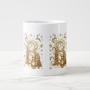 Royal Gold B Luxury Snowman Jumbo Mug