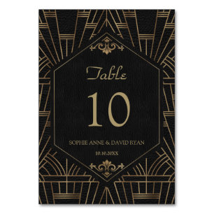Royal Gold Black Great Gatsby Wedding Table Number