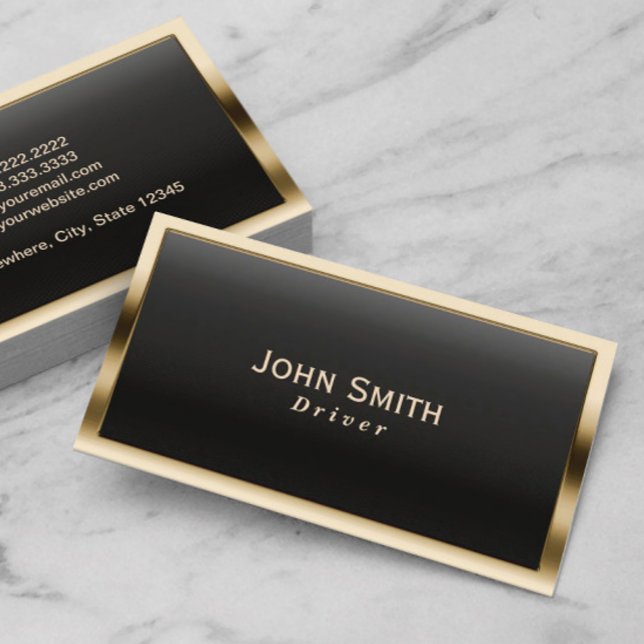 Royal Gold Border Driver Business Card (Creator Uploaded)