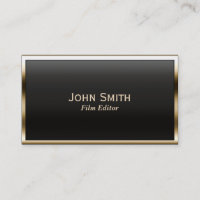 Royal Gold Border Film Editor Business Card