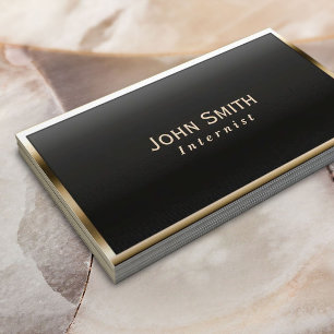 Royal Gold Border Internist Business Card