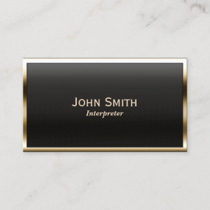 Royal Gold Border Interpreter Business Card
