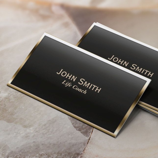 Royal Gold Border Life Coach Business Card (Creator Uploaded)